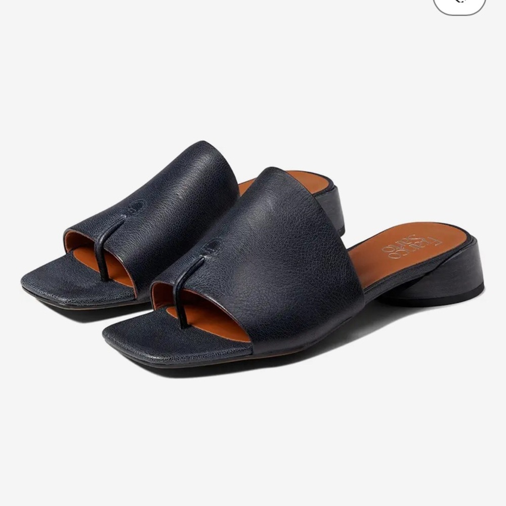 Franco Sarto Loran Sandals Navy Leather - Size 7.5
